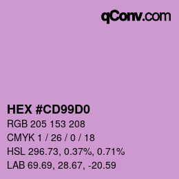 カラーコード: HEX #CD99D0 | qconv.com