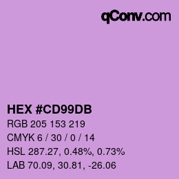 Color code: HEX #CD99DB | qconv.com