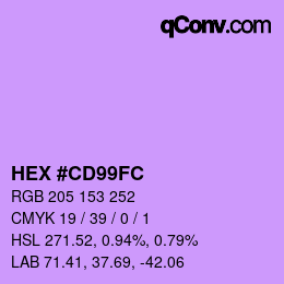 颜色代码: HEX #CD99FC | qconv.com
