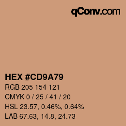 Color code: HEX #CD9A79 | qconv.com