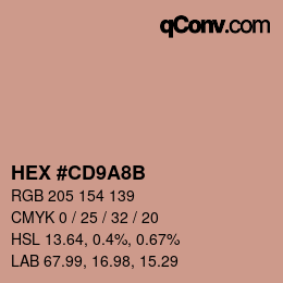 Farbcode: HEX #CD9A8B | qconv.com