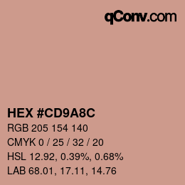 Code couleur: HEX #CD9A8C | qconv.com