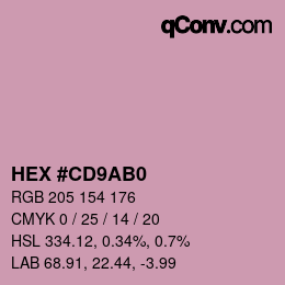 颜色代码: HEX #CD9AB0 | qconv.com