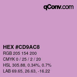 颜色代码: HEX #CD9AC8 | qconv.com