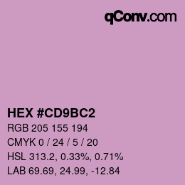 颜色代码: HEX #CD9BC2 | qconv.com