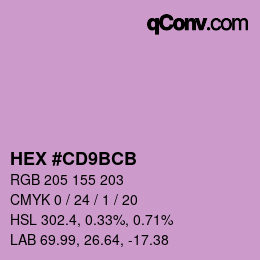 Color code: HEX #CD9BCB | qconv.com