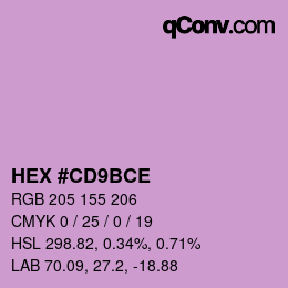 Color code: HEX #CD9BCE | qconv.com