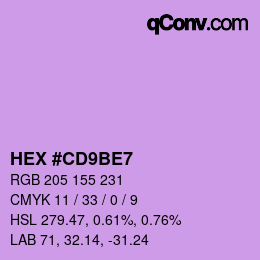 カラーコード: HEX #CD9BE7 | qconv.com