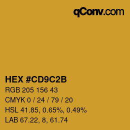 Color code: HEX #CD9C2B | qconv.com