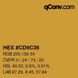 Color code: HEX #CD9C36 | qconv.com