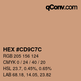 Color code: HEX #CD9C7C | qconv.com