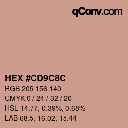 Color code: HEX #CD9C8C | qconv.com