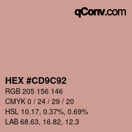 Farbcode: HEX #CD9C92 | qconv.com