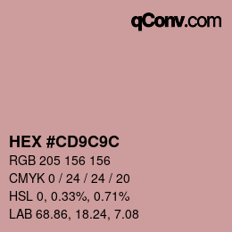 Farbcode: HEX #CD9C9C | qconv.com