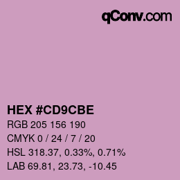 Color code: HEX #CD9CBE | qconv.com