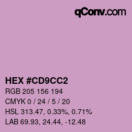 Color code: HEX #CD9CC2 | qconv.com