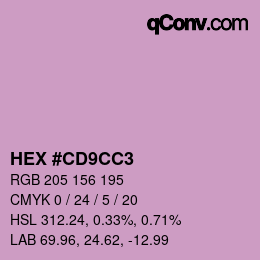 カラーコード: HEX #CD9CC3 | qconv.com
