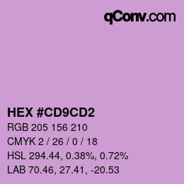 Color code: HEX #CD9CD2 | qconv.com