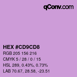 颜色代码: HEX #CD9CD8 | qconv.com
