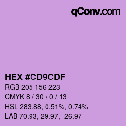 Color code: HEX #CD9CDF | qconv.com