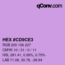 颜色代码: HEX #CD9CE3 | qconv.com