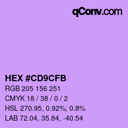 Color code: HEX #CD9CFB | qconv.com