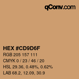 Color code: HEX #CD9D6F | qconv.com