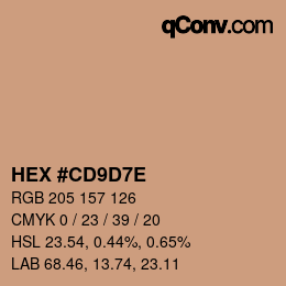 Color code: HEX #CD9D7E | qconv.com