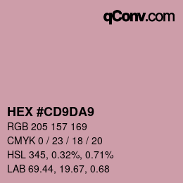 颜色代码: HEX #CD9DA9 | qconv.com
