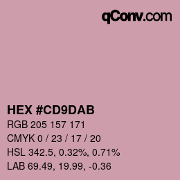 颜色代码: HEX #CD9DAB | qconv.com