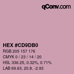 颜色代码: HEX #CD9DB0 | qconv.com