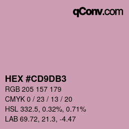 颜色代码: HEX #CD9DB3 | qconv.com