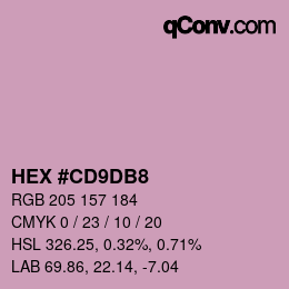 颜色代码: HEX #CD9DB8 | qconv.com