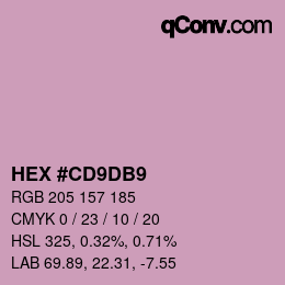 カラーコード: HEX #CD9DB9 | qconv.com