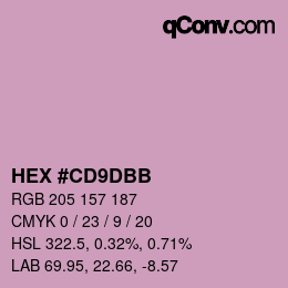 カラーコード: HEX #CD9DBB | qconv.com