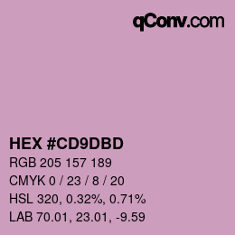 颜色代码: HEX #CD9DBD | qconv.com