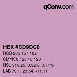 カラーコード: HEX #CD9DC0 | qconv.com
