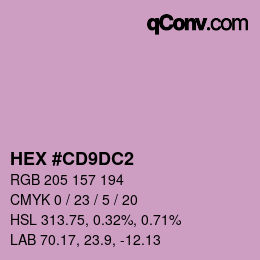 Color code: HEX #CD9DC2 | qconv.com