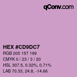 颜色代码: HEX #CD9DC7 | qconv.com