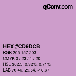 颜色代码: HEX #CD9DCB | qconv.com