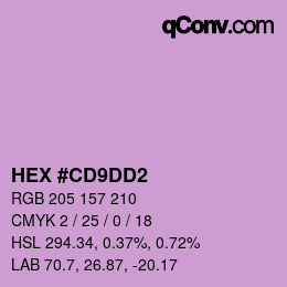 颜色代码: HEX #CD9DD2 | qconv.com