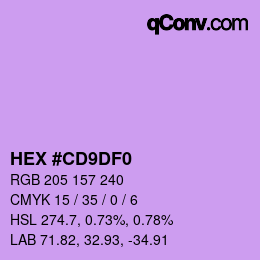 Color code: HEX #CD9DF0 | qconv.com