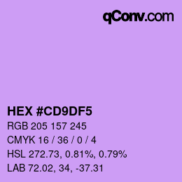 Color code: HEX #CD9DF5 | qconv.com