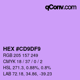 Color code: HEX #CD9DF9 | qconv.com