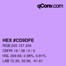 Color code: HEX #CD9DFE | qconv.com