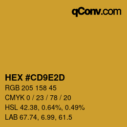 カラーコード: HEX #CD9E2D | qconv.com