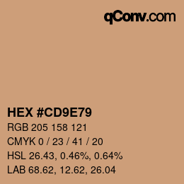 カラーコード: HEX #CD9E79 | qconv.com