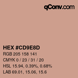 Color code: HEX #CD9E8D | qconv.com