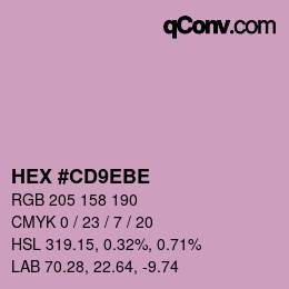 颜色代码: HEX #CD9EBE | qconv.com