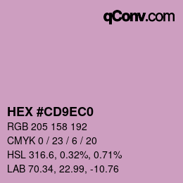 颜色代码: HEX #CD9EC0 | qconv.com